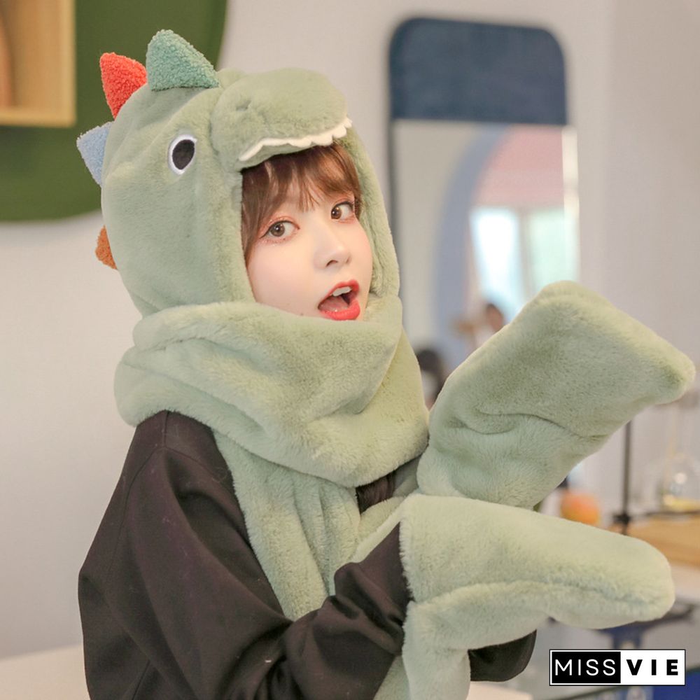 Dinosaur Hat Scarf Gloves Warmer