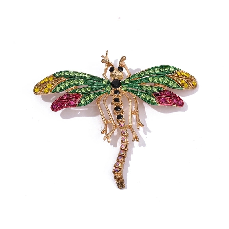 Retro Pin Dragonfly Alloy Enamel Inlay Zircon Women’S Brooches