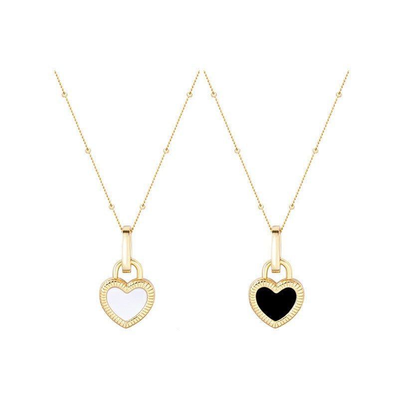 【Heart Lock】AB Sides Pendant Necklace