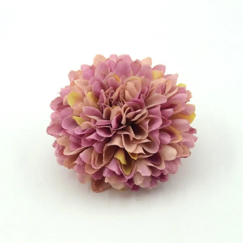 30pcs 5cm Silk Artificial Pompom Carnation Flower Head Hydrangea Wedding Home Decoration DIY Scrapbooking Craft Fake Flowers