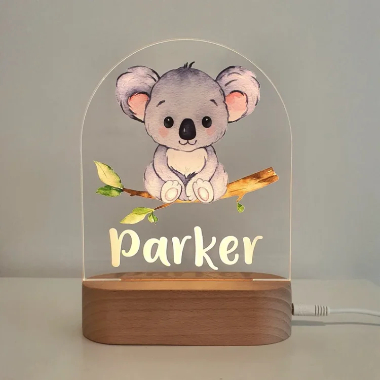 Personalized Koala Night Light Custom Name LED Lamp Baby Gift for Kids
