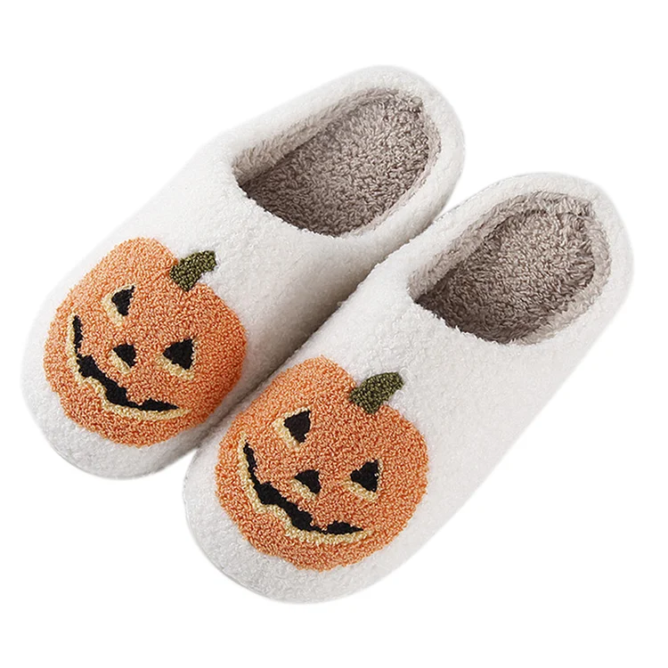 Halloween House Shoes Non Slip Fuzzy Slippers Soft for Women Men (Sizes 42-43)