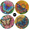 4Pcs Wooden Butterfly Flower Plant DIY Diamond Painting Placemats with Holder