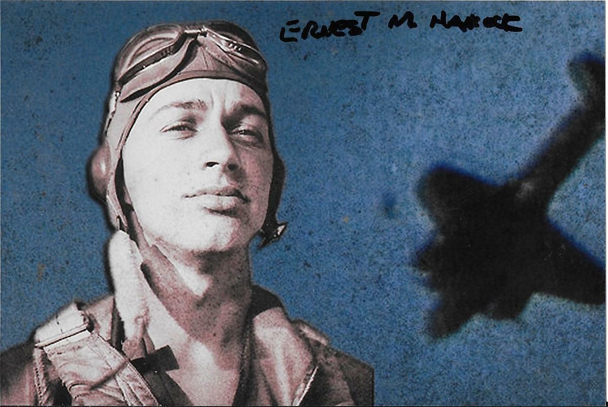 ERNEST M HANCOCK 483RD BG B 17 GUNNER, POW & SILVER STAR RARE SIGNED Photo Poster painting