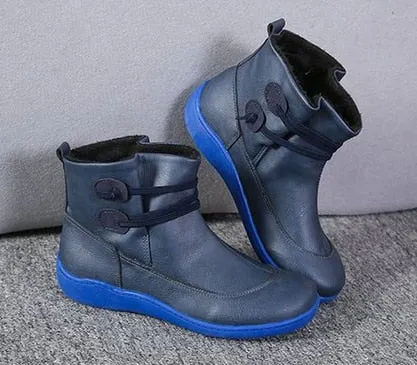 Women's winter Martin boots 2021 new retro and nude short boots plus velvet thick black thick-soled large size platform boots