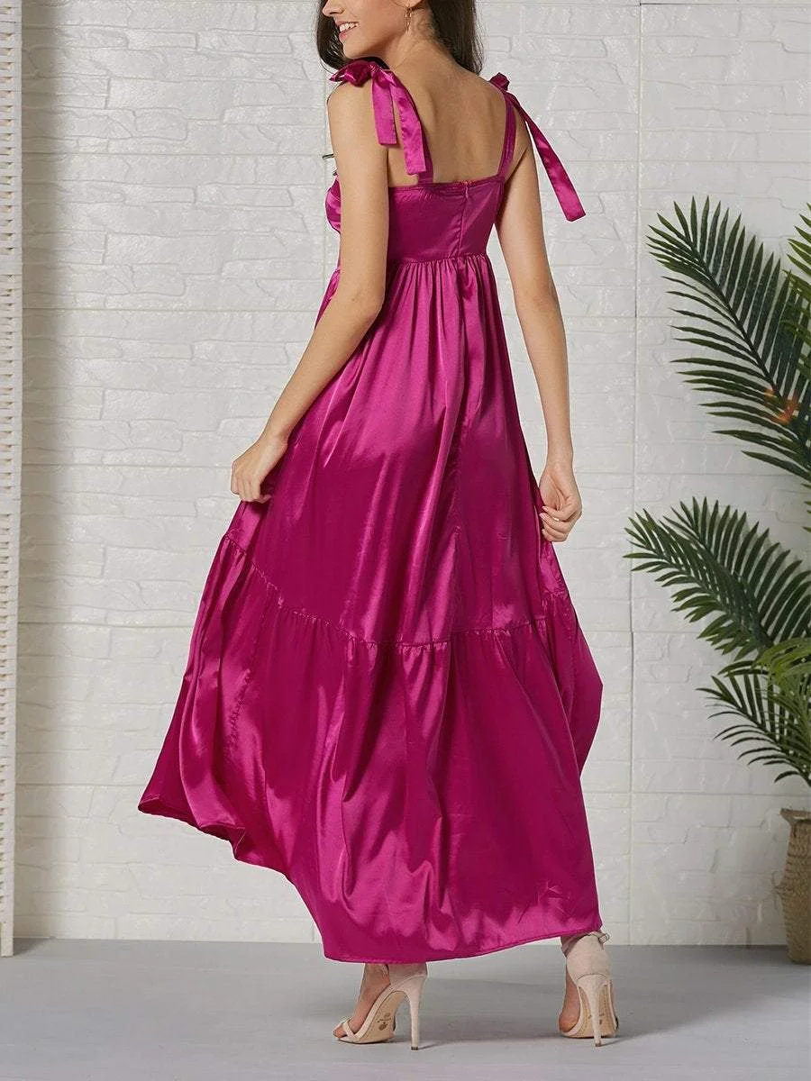 Elegant Solid Satin Slip Dress