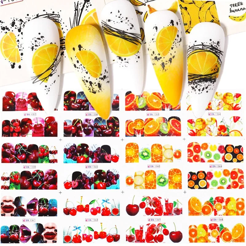 12pcs Valentines Manicures Love Letter Flower Transfer Stickers For Nails Inscriptions Nail Art Decoration Water Sliders Tips