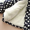 Baby Girl Ear Decor Fleece Dots Long-sleeve Hooded Cotton Coat