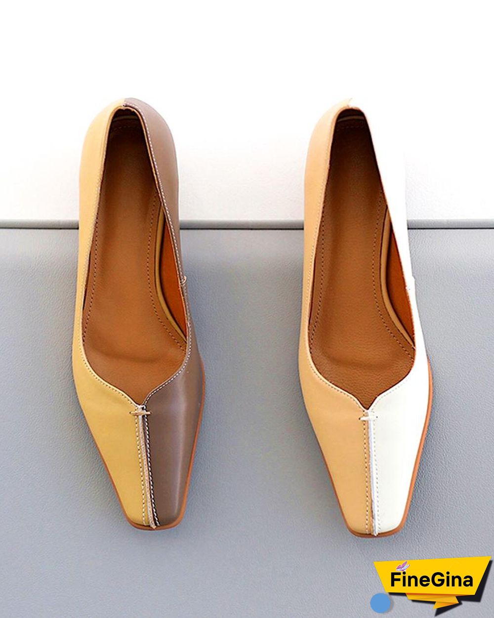Square Toe Block Heel Loafers