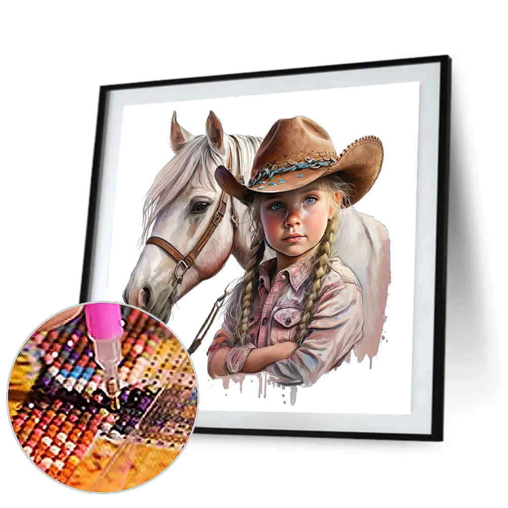 Diamond Painting - Full Round Drill - Western Cowboy Kid(Canvas|30*30cm)