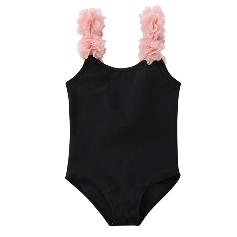 One Piece Swimsuit Baby Girls Backless Flower Bikini Beach Holiday Swimming Bathing Suit Children Kids 1 2 3 4 5 Year Swimwear