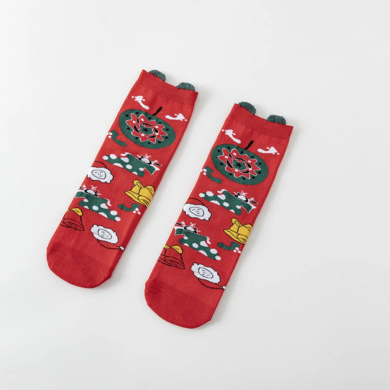 Christmas & New Year Cartoon Cotton Women Socks