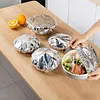 Reusable Aluminum Foil Food Covers Elastic Bowl Covers Fits Various Dish Shapes Food Warmers for Home Dining Parties Outdoor Picnics