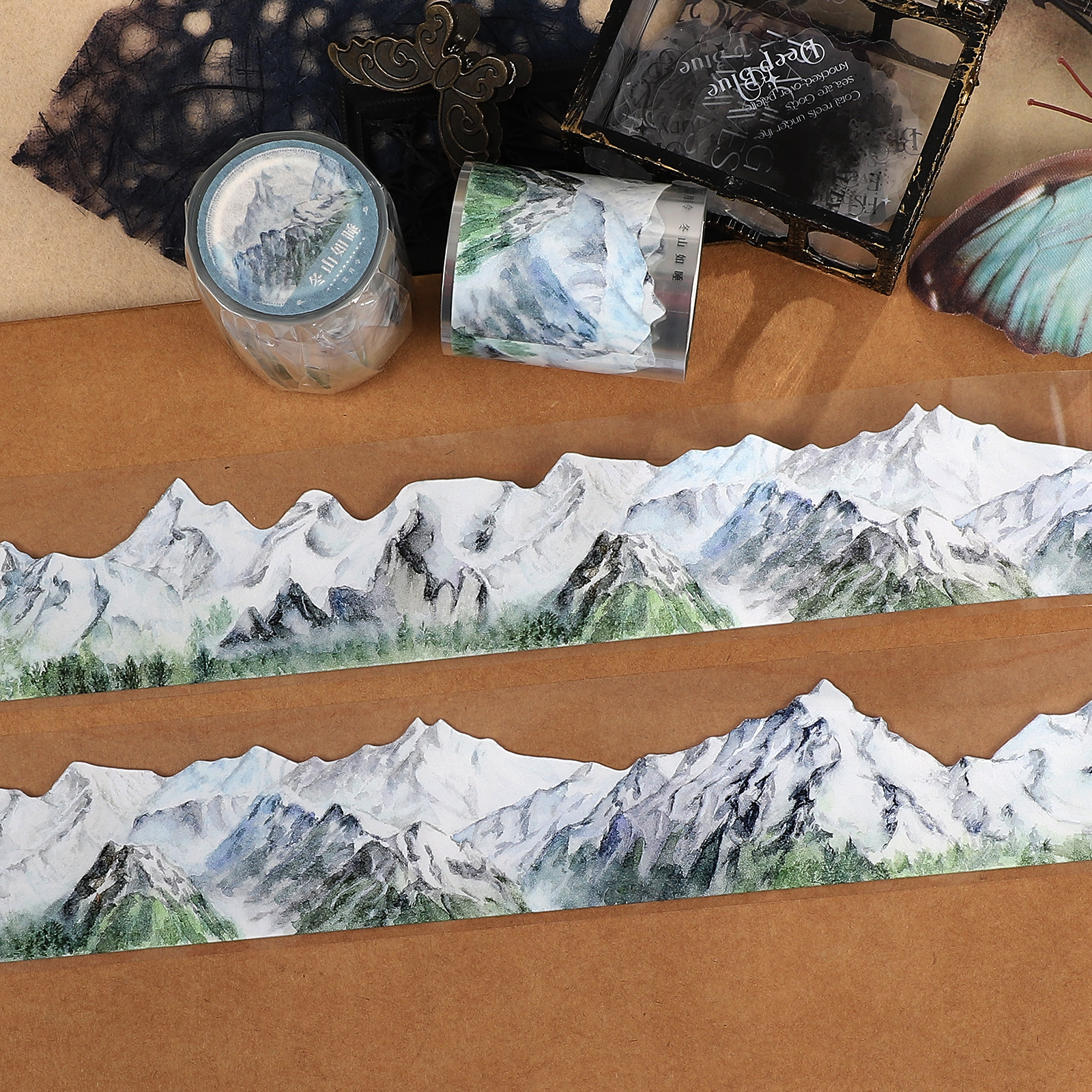 PET 테이프 - 50mm*5m 빈티지 설산 식물