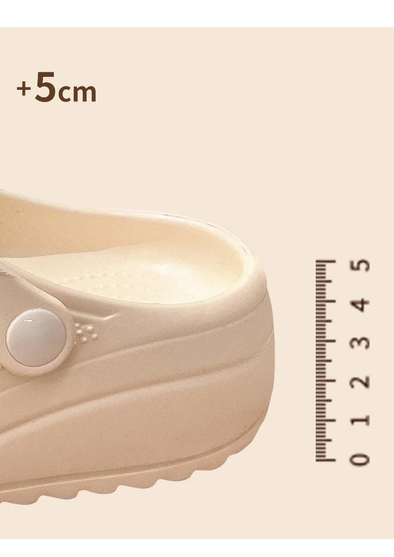 Summer Women Slippers Shoes With Charms Jewelry Garden Shoes Wedges Platform Sandals Antiskid Female Clogs Flip Flops For Woman