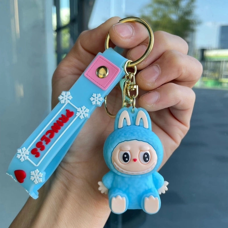 2 Pieces Cute Cartoon Character Pvc Unisex Keychain