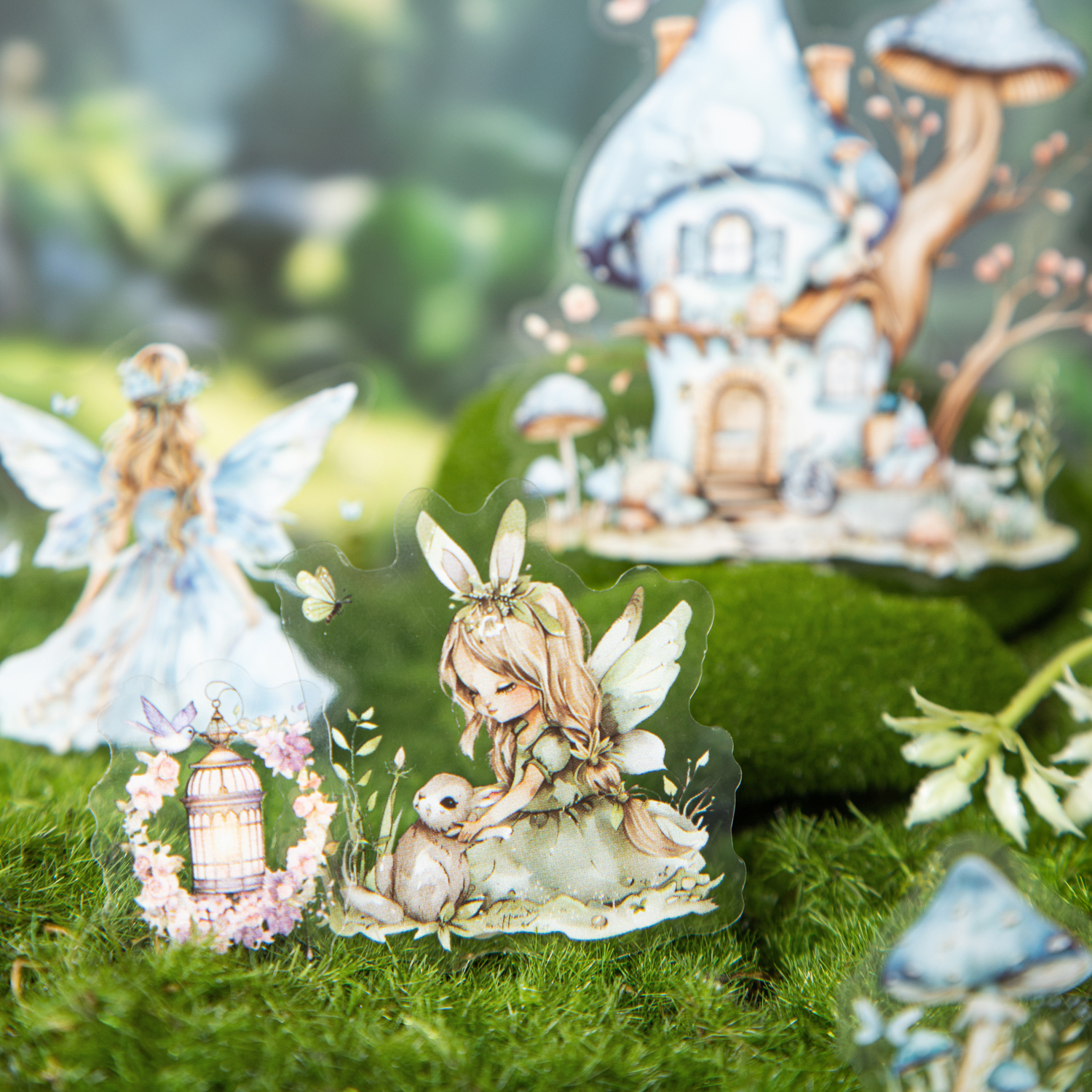 PET 스티커 - 숲의 정령 비밀 그림자 시리즈 귀여운 에이프 캐릭터