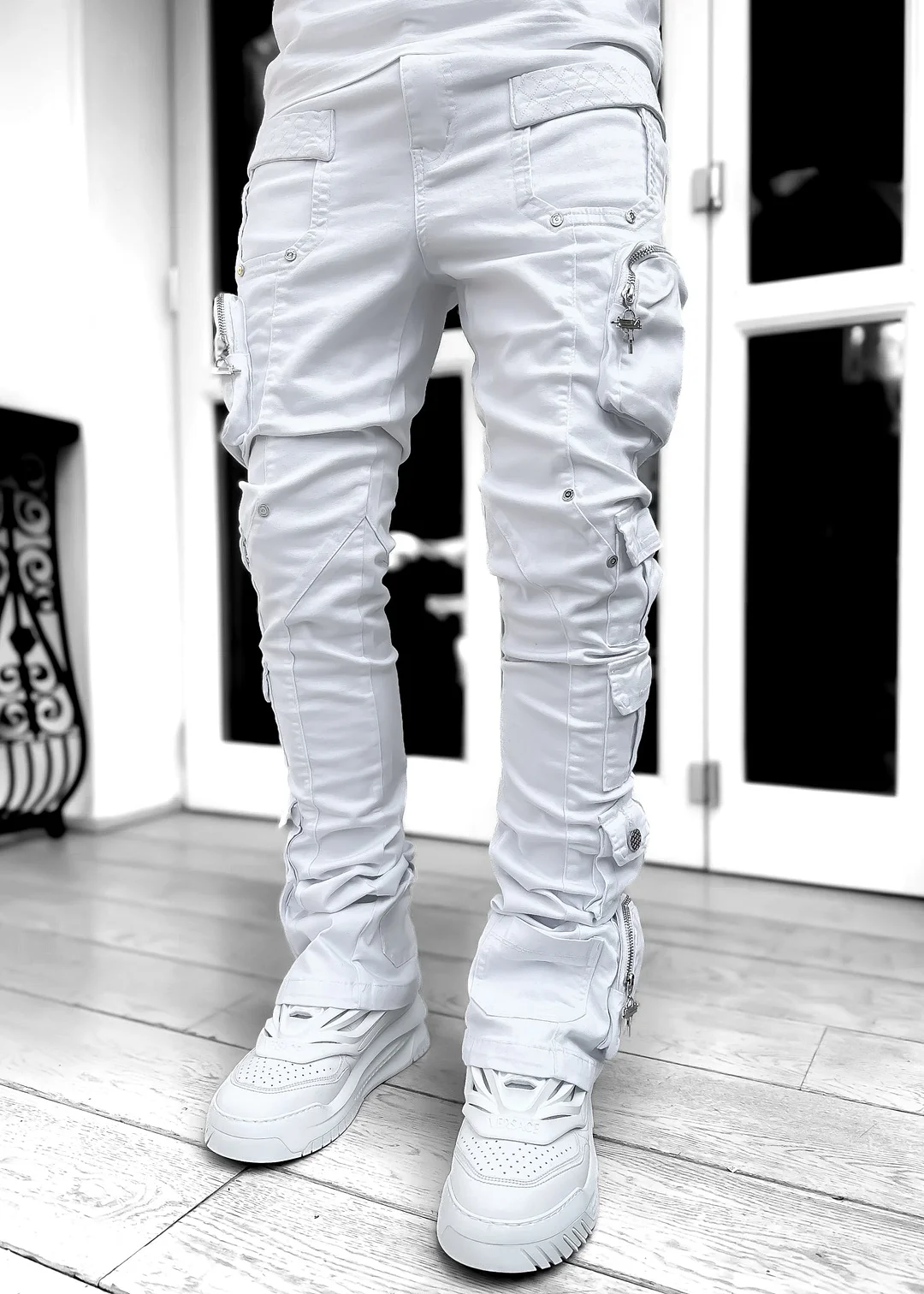 Ghost White Stacked Cargo Pant
