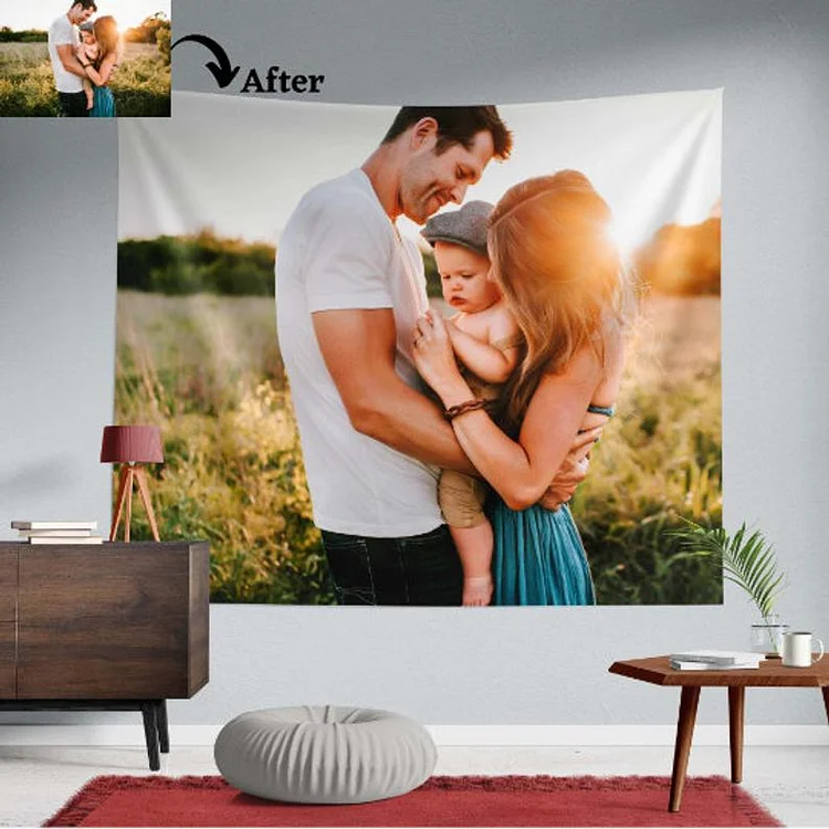 Custom Photo Tapestry Short Plush Wall Decor Hanging Painting Gift for Mom