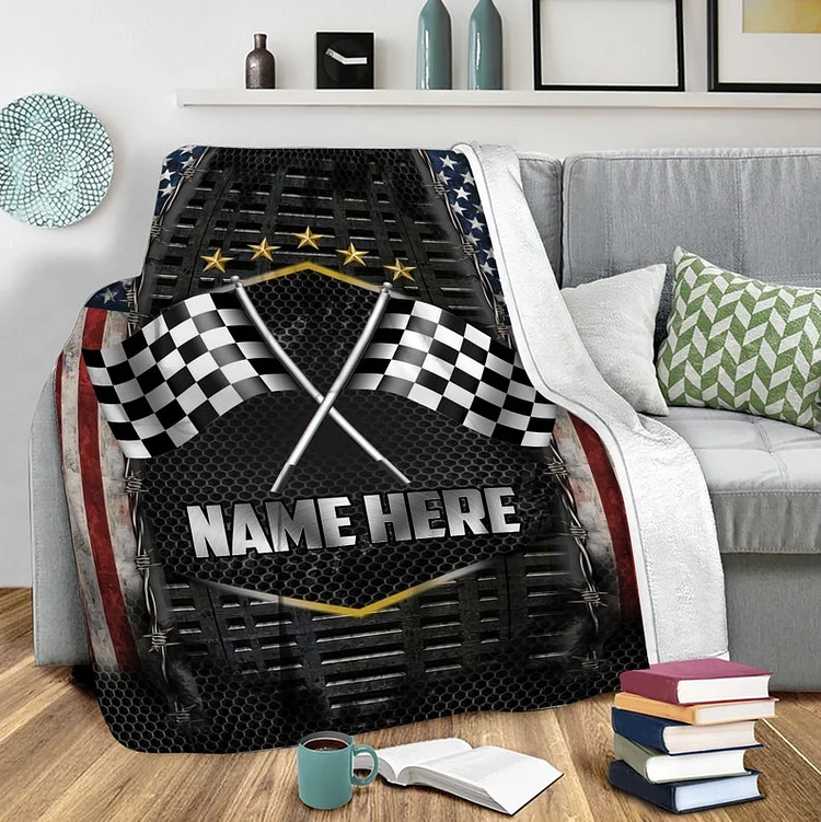 Personalized Racing Blanket|41[personalized name blankets][custom name blankets]