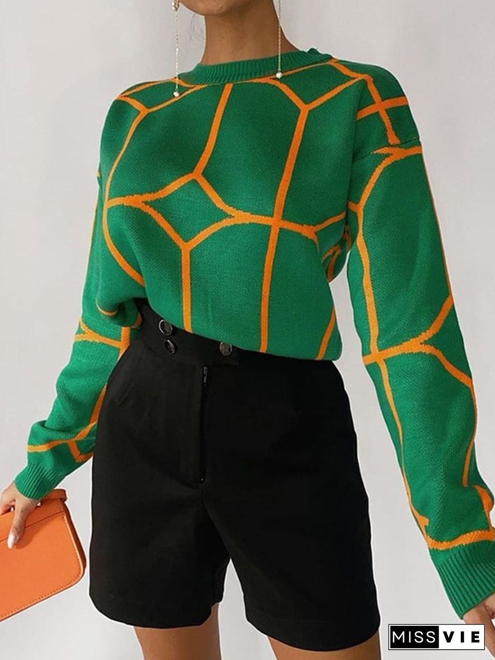Fashion Line Crew Neck Loose Sweater