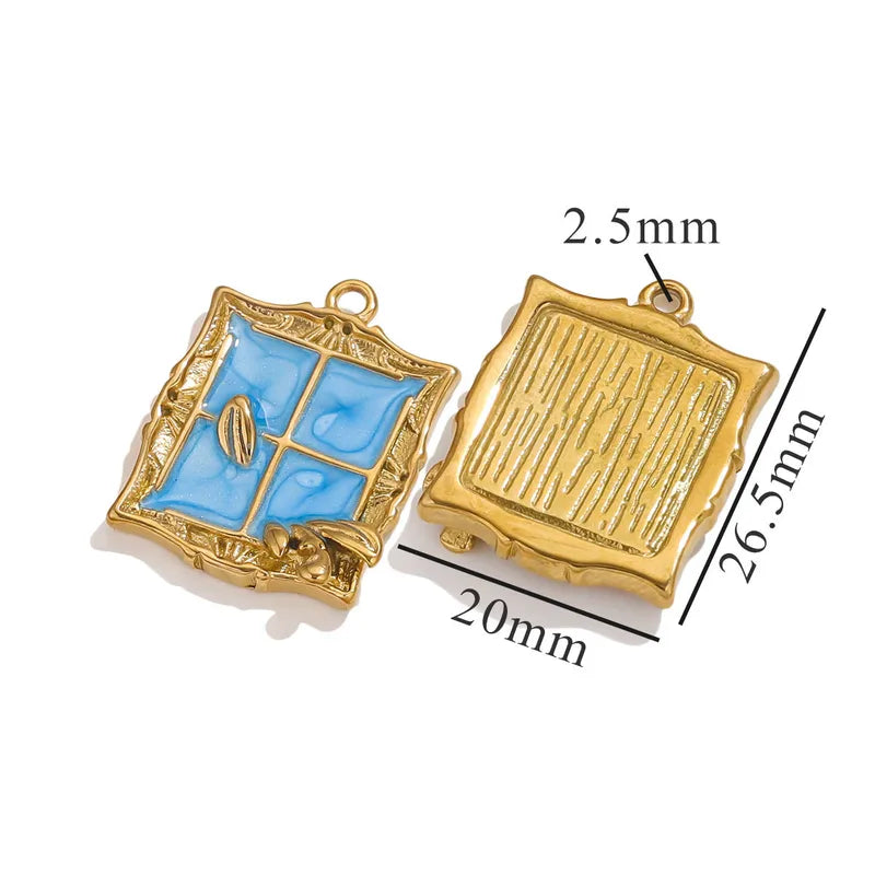 1 Piece 18 * 23mm 19mm 20.5mm 304 Stainless Steel Leaf Rose Flower Pendant Jewelry Accessories