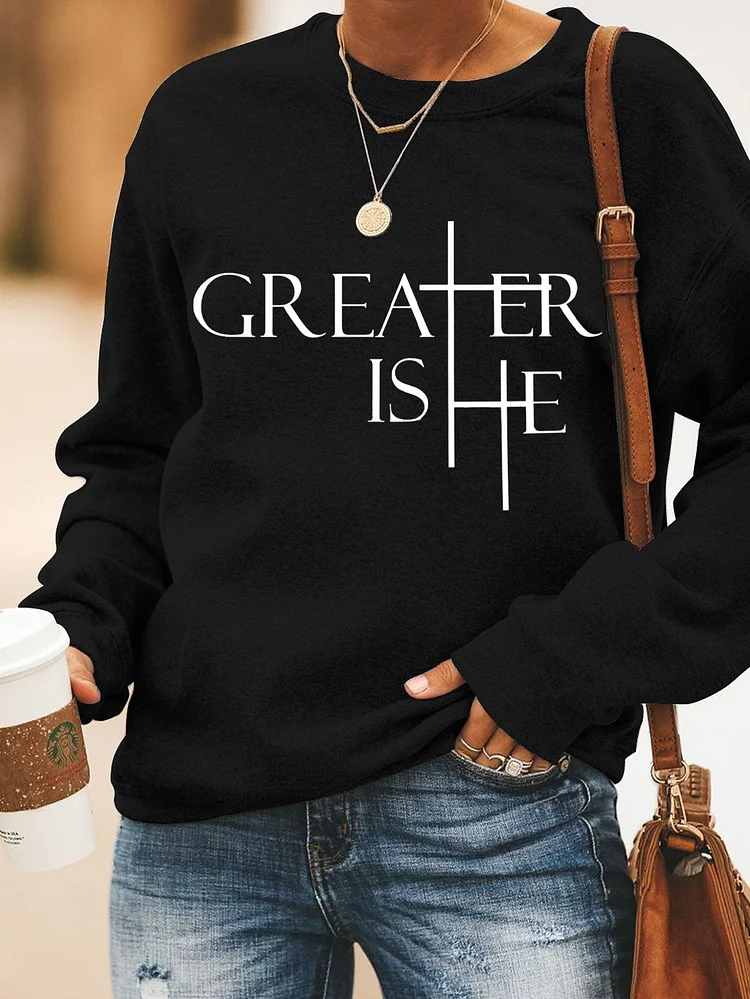 Greater Is He Cross Women's Sweatshirts