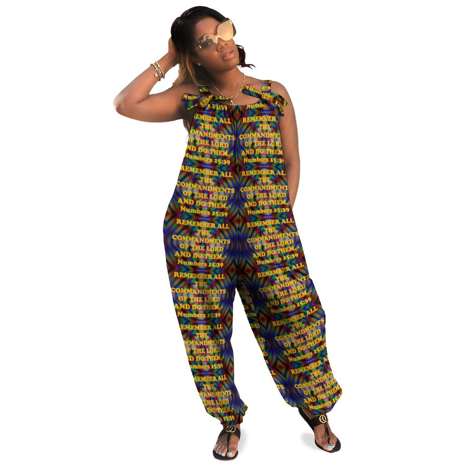 Bible Verse From Numbers 15 39 Boho Vintage Loose Overall Corset Jumpsuit Without Top