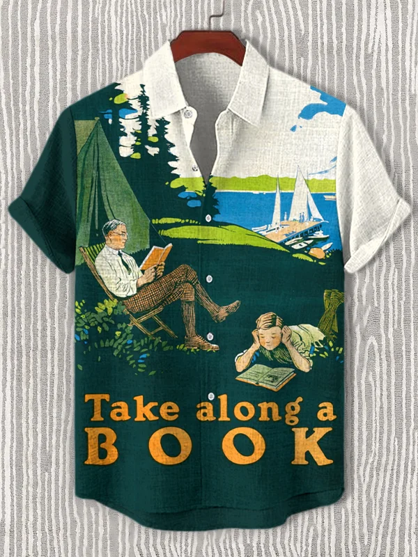 Men's Take Along A Book Art Print Shirt
