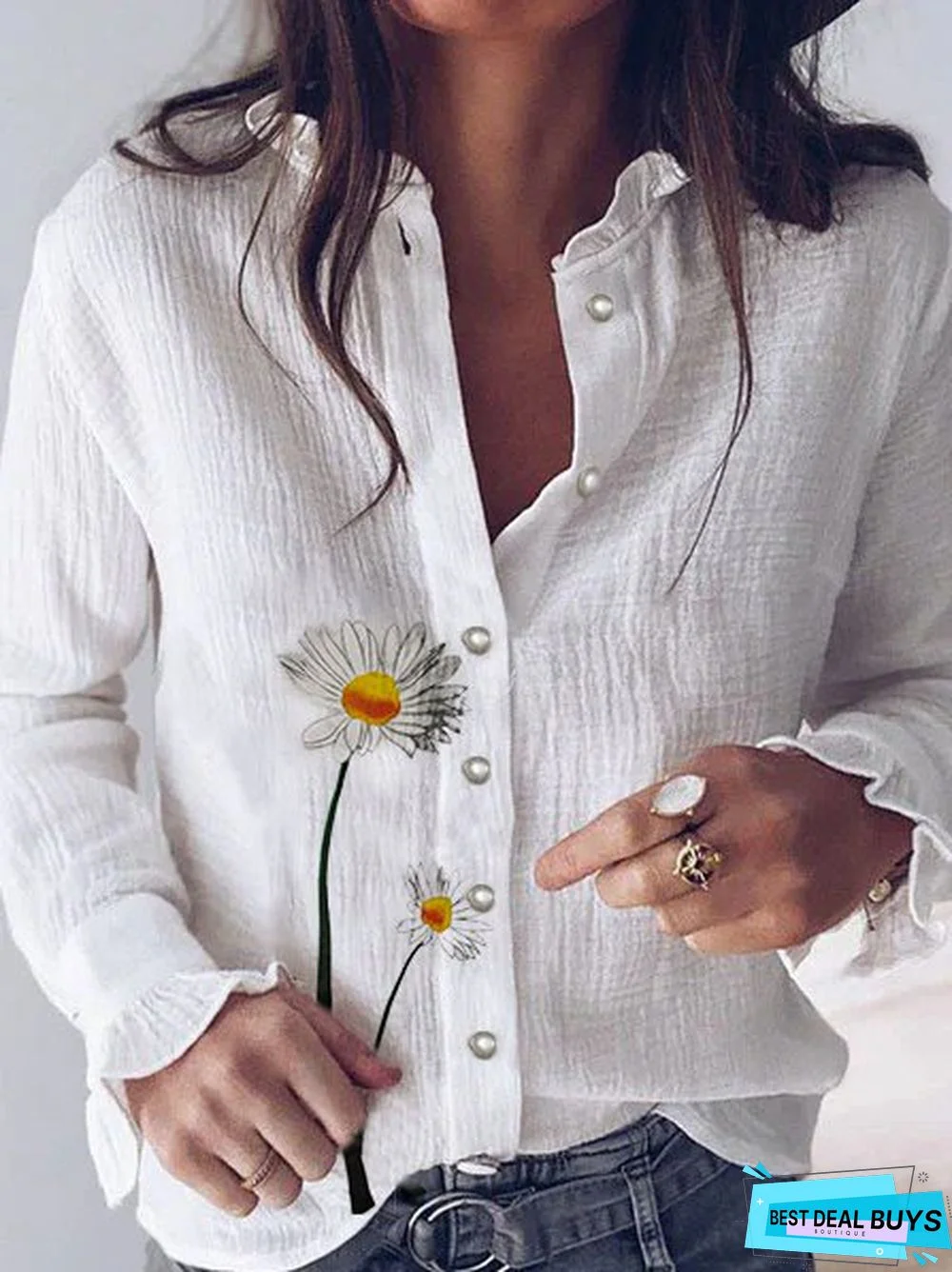 Women White Casual Cotton Blouse