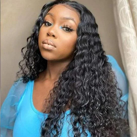  YVONNE Free Combination Super High-density Lace Wig Premium Deep Wave 3 Bundles With 13*4 HD Lace Frontal 