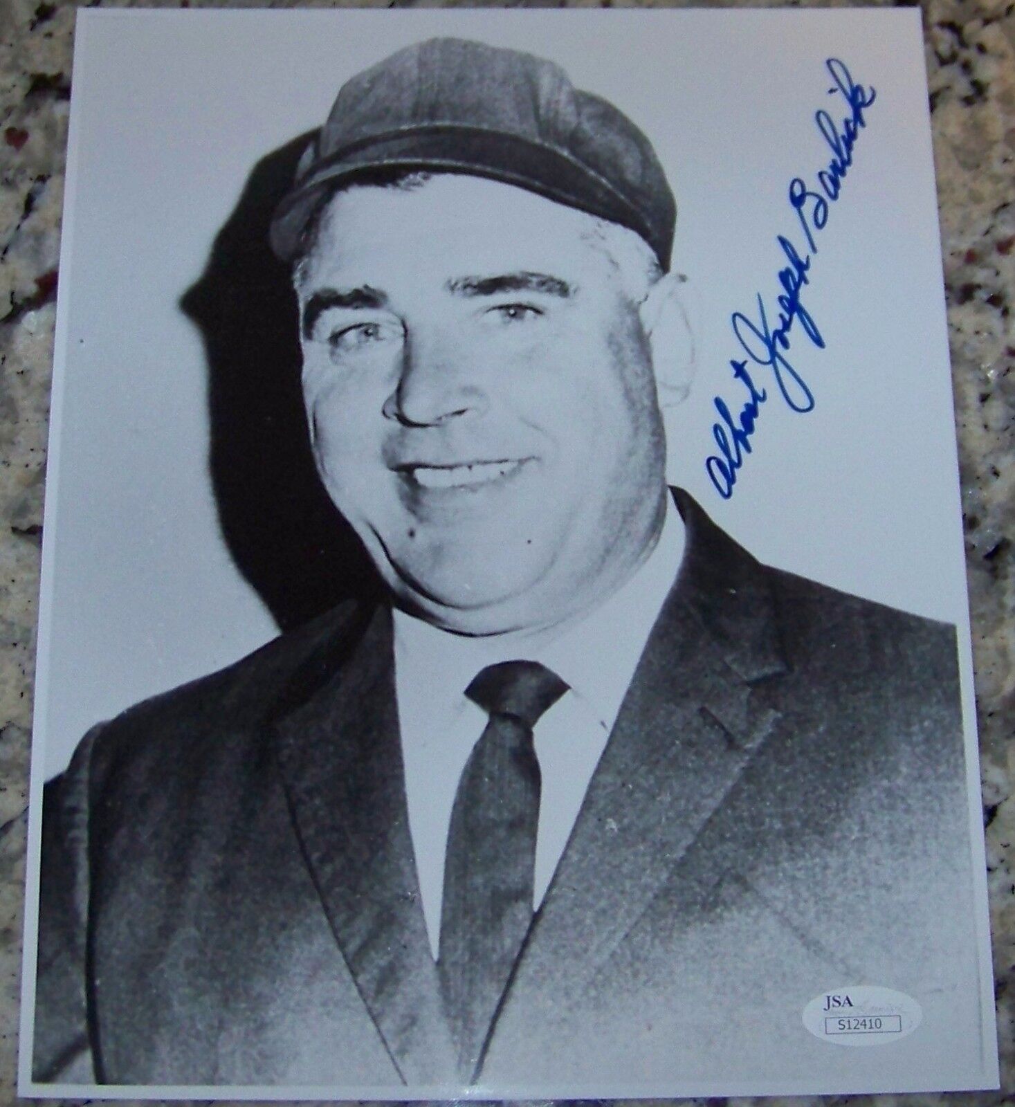 VERY RARE FULL NAME! Albert Joseph Al Barlick Signed Auto Baseball Photo Poster painting JSA COA