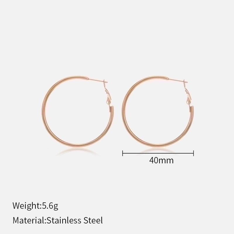 1 Pair Minimalist Solid Color Plating 304 Stainless Steel Stainless Steel Earrings