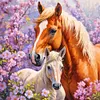 Cheval - perceuse ronde peinture diamant - 40*40cm