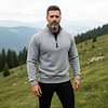 Men's Fleece-Lined Heavyweight Loose Fit Outdoor Warm Stand Collar Logo Casual Sports Sweatshirt by Inlyline