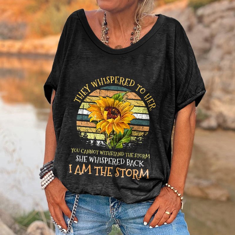 I Am The Storm Printed Sunflower Women's T-shirt