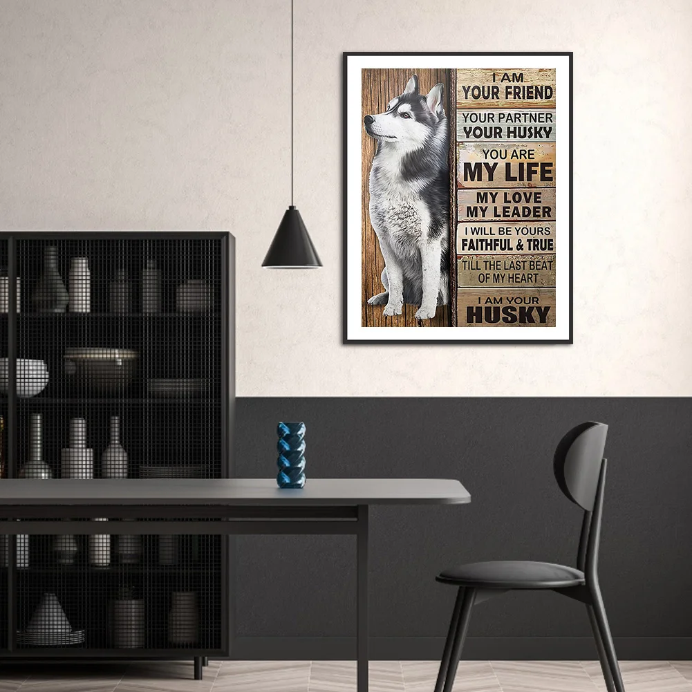 Diamond Painting - Full Round Drill - Husky Words(30*40cm)