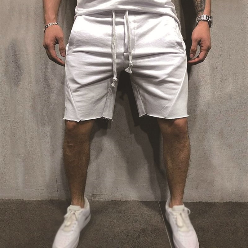 Pure Color Drawstring Running Men'S Shorts -  UPRANDY