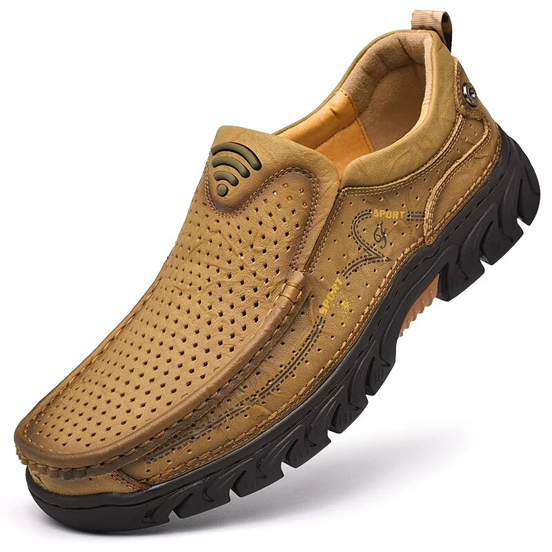 Brand Men's Casual Shoes Genuine Leather Men Shoes Outdoor Waterproof Men Loafers Comfortable Men Hiking Shoes Zapatos De Hombre