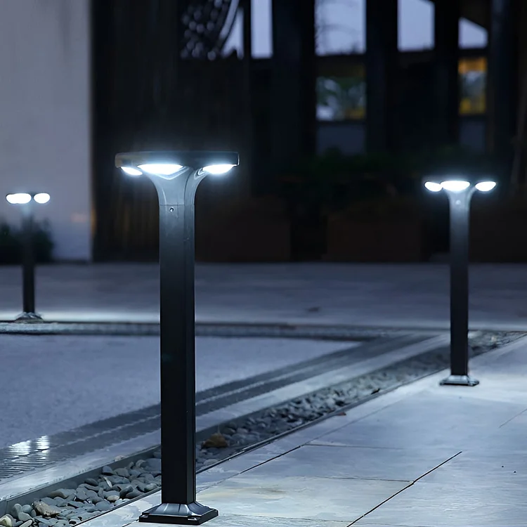 Square Waterproof LED Outdoor Black Modern Path Lights Post Lighting - Appledas