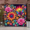 Diamond Painting-DIY Special Shaped Drill Sunflower & Rose Colorful with Frame(29x29cm)