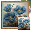 Blue Poppy Flower-11CT Stamped Cross Stitch 40*40cm