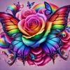 Colorful Butterfly And Roses-11CT Stamped Cross Stitch 45*45cm/17.72*17.72in tapestrymarket