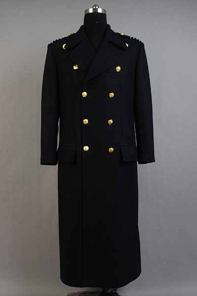 Torchwood Doctor Captain Jack Harkness Wool Trench Coat Dark Blue Version