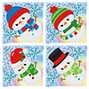 4Pcs Diamond Painting Christmas Snowman Corner Bookmark