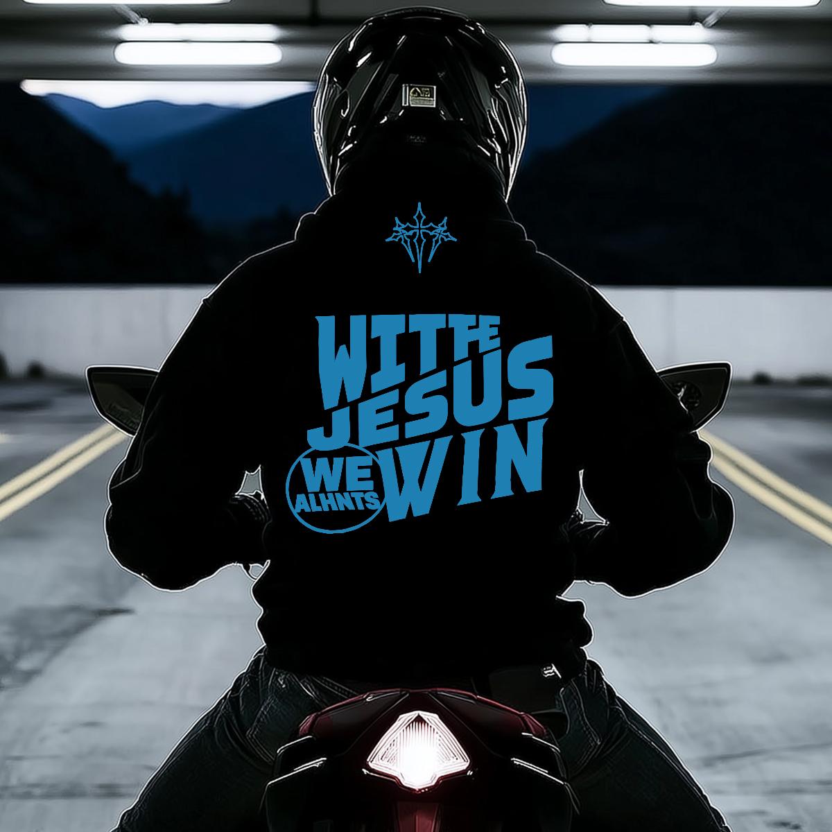 Luminous Graphic Motorcycle Street Style Hoodie