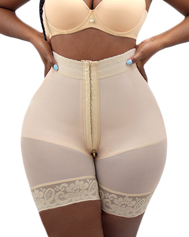 Double Compression Hip Enhancer Shorts Adjustable Front Closure Butt Lifter