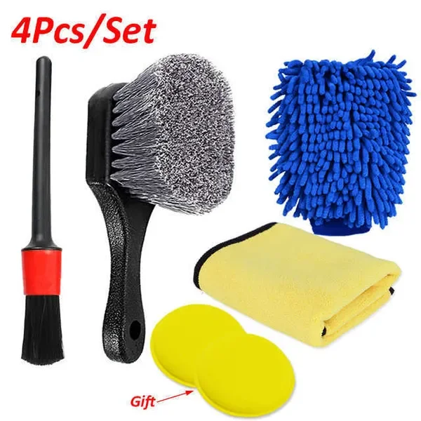 New Tire Wheel Rim Detail Brush For Leather Air Vents Carpet Brushes Car Cleaning Tools