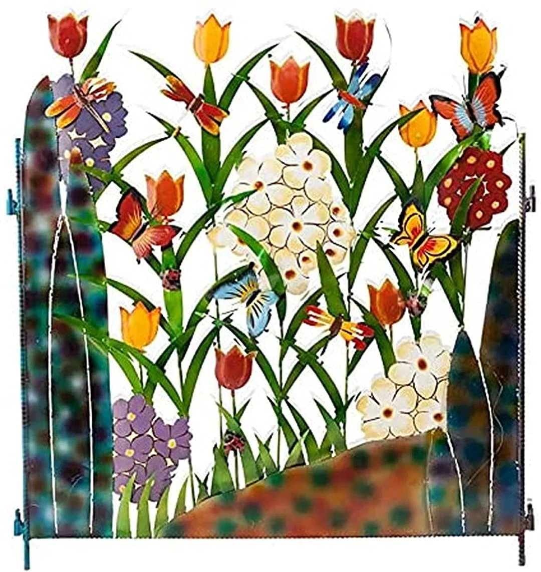 Outdoor Metal Flower Garden Fence