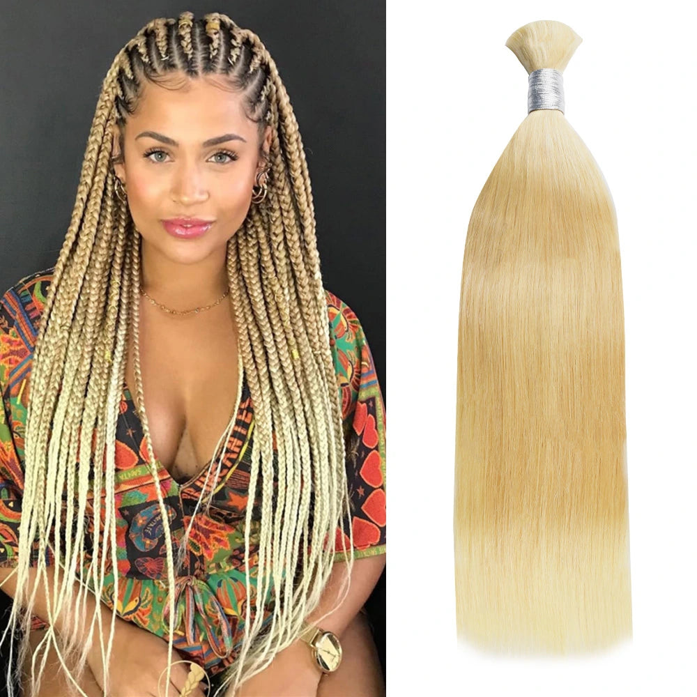 #613 Straight Hair Bulk | Customized Boho Braids | No Weft | 100% Human Hair | BORUIHAIR